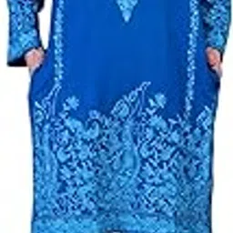 pashmina paradise Kashmiri Woolen Phiran | Traditional Kashmiri Motifs | Paisleys, Floral Vines & Ornamental Borders | Soft Warm Free Size Phiran for Women (Free Size)-picture-32