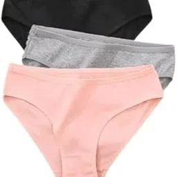 shophousses street Pack Of 3 Bamboo Cotton Bikini Panties for Women, Comfortable Soft Mid-Waist Hipster Panty with Thin Inner Elastic Underwear for Women (Multicolor) image 1