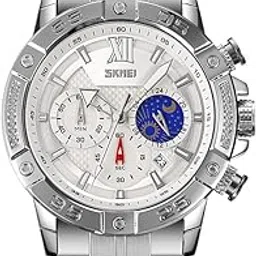 skmei Multifunctional Luxury Stainless Steel Quartz Analog Wrist Steel Belt Watch for Men Waterproof-picture-36