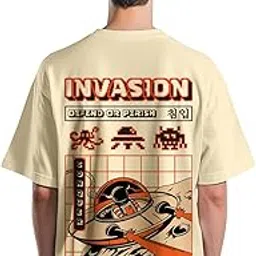 Pure Cotton Oversized Loose Fit Drop Shoulder Latest Graphic Printed Men's Half Sleeve T-Shirt (Sizes: S to 2XL)-image-20