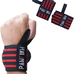 PANFIKH Wrist Band for Men Gym Gym Wrist Support for Men with Thumb Loop Straps for Wrist Protection - Ideal for Weight Lifting, Crossfit, and Powerlifting, Wrist Band for Gym (1 Pair - Red)-image-31