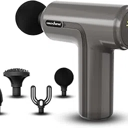 HealthSense Percussion Gun Massager machine for Full Body Pain Relief of Neck, Shoulder, Back, Arm & Foot for Men & Women | 2800 RPM Deep Tissue Massage Gun with Speed Indicator | 4 Removable Heads | 6 Speed Levels | High Torque Motor | Lightweight with Non-Slip Handle HM140-picture-18