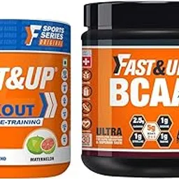 Fast&Up Ultra Instantised BCAA - 5000mg BCAA- 450 Gms - 30 servings - Cola Flavour & Pre-Workout Supplement (30 Servings, Watermelon Flavour Powder)-picture-17