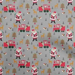 oneOone Cotton Cambric Gray Fabric Christmas Sewing Material Print Fabric by The Yard 56 Inch Wide-picture-14