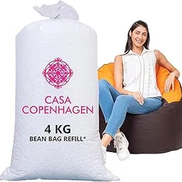 Casa Copenhagen Premium Virgin Grade Thermocol Balls Refill for Pillows, Sofa, Bean Bags, Soft Toys & Beans for Bean Bag Refill 4 Kg (White)-picture-17