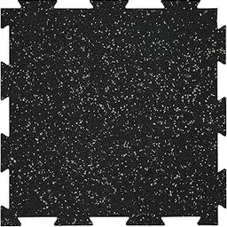 Playsafer Genaflex Lite Rubber 8mm Interlocking Tiles for Gym Flooring - Exercise Equipment, Exercise Areas - 20" X 20" (Grey/Black, 1 Tile - 2.7 Sq. Ft.)-picture-15