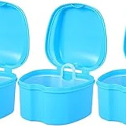 Ubersweet® 3 Pack Denture Bath Box Case Dental False Teeth Storage Box Cleaning Container Rinsing Basket Retainer Appliance Holder Tray_-picture-56