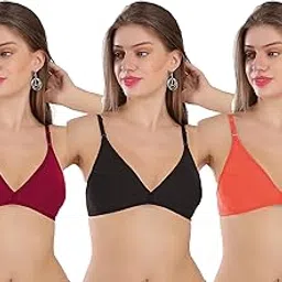 strowberry Pihu A Small Cup Bra Open Neck Deep V Neck Wire-Free Non-Padded Bra for Teen Girl's Pack of 3-picture-39