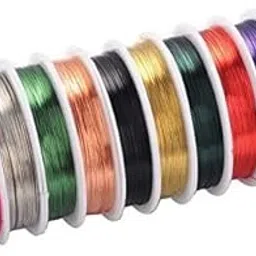 Jasol Jewellery Making Wire 10 Meter 0.3mm Versatile Colorful Bare Copper Wire Making for Beading Jewelry Wire Pack of 10 Rolls (Random Color)-image-16
