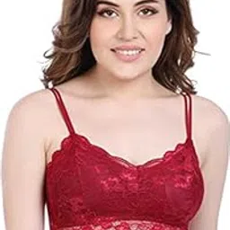 lookslady designer Women and Girls Stylish, Net Blouse Crop Floral Crop Top Style Lace Tube Bra/Bralettle Netted Seamless Padded Bra-picture-20