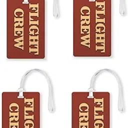 Flight Crew Luggage Tags, Bag Tag Travel Id Labels Tag for Baggage Suitcases Bags with Silicon |Set of 4 | Multicolor-image-25