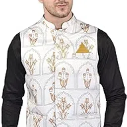 printcultr: merchandise yourself PRINT CULTR Men's Printed Cotton Sleeveless Nehru/Modi jacket/Sadri/Waistcoat/Bundi Jacket/Jacket - For Festive/Wedding/Party | (PCN33)-picture-30