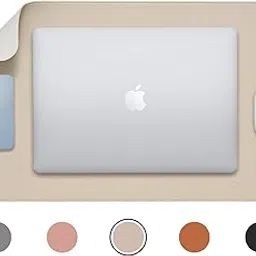 Aropana Anti-Slip Extended Mouse Pad, PU Vegan Leather Desk Mat, Computer Desk Table Protector Pad with Non-Slip Suede Base for Keyboard, Desktop, Laptop, Office, 23.6" x 13.8"inch, White-picture-27