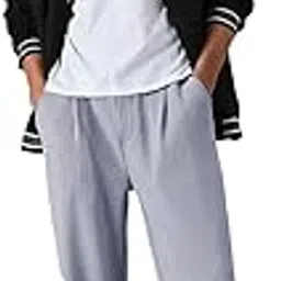 kotty Men's Relaxed Fit Pleated Trousers|Casual Elastic Waist Straight Leg Pants with Pockets|Stylish Casual Wear-picture-20