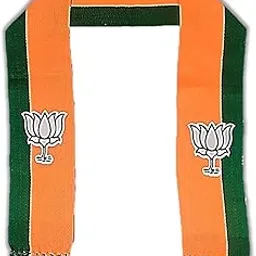Balajii hub Bharatiya Janata Party – BJP Flag Design Neon/Flurorescent Scarf - Roto Fatka in 100% Cotton Fabric – 58 Inch Size Dual Colour-picture-50