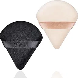 Komoko Triangle Makeup Powder Puff for Face Powder Soft Velour Reusable Powder Pad Pressed Applicator for Under Eyes and Face Corners Loose Setting Powder-picture-55
