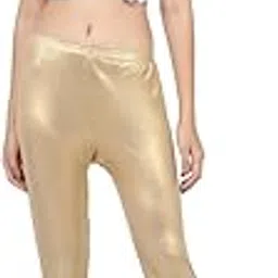 kanna fabric Light Golden Shinning Look Shimmer Leggings for Women…-picture-12