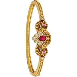 kushal's Fashion Jewellery Ruby-Green Gold Polished Copper Antique Locking System Kada, Best for Festive & Special Occasion-picture-40