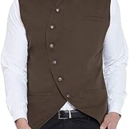 hypernation Brown Cotton Waistcoat for Men(HYPM02475)-picture-18