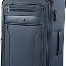 nasher miles Berlin Expander Soft-Sided Polyester Check-in Luggage 28 inch | 75cm | 8 Wheels Large Trolley Bag for Travel | Suitcase (Navy Blue)-picture-45