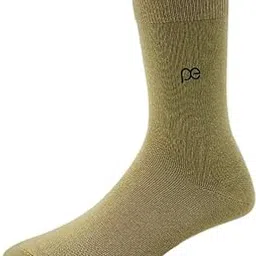 peter england Full Length Men's Plain Pattern Socks - Beige image 1