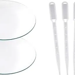 Labxport Borosilicate Watch Glass 50mm (2pcs.) & Polypropylene Graduated Pipette Droppers (5Pcs.) combo set for Science Experiments, Beaker Cover | for Essential Oils, Lab Use, Ink Filler, Crafts etc-image-15