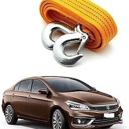 3 Ton Heavy Duty Tow Rope Strap with Steel Hooks (4 Meter, Yellow) – Super Strong Towing Belt for Maruti Suzuki Nexa Ciaz Type-2 – Durable Recovery Strap for Emergency Vehicle Pulling-image-59