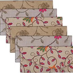 Heart Home Silk 6 Pieces Money Envelope for Shagun Wedding (Multi) - CTHH21428-picture-29