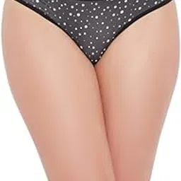 clovia Women's Polyamide Low Waist Outer Elastic Bikini Panty - Black-picture-29