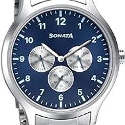 Quartz Multifunction Blue Dial Metal Strap Watch for Men-NS7140SM02-image-42