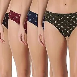 belleza Women's Cotton Underwear Hipsters, Briefs & Thong Panties Soft & Breathable Ladies Innerwear Set Pack of 4-picture-55