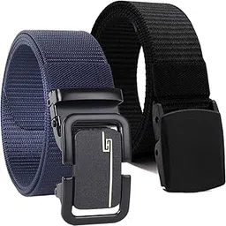 sunshopping Men’s Formal/Causal Automatic Push Lock Nylon Woven Belt Combo Set for Men (OPD-73)-picture-34