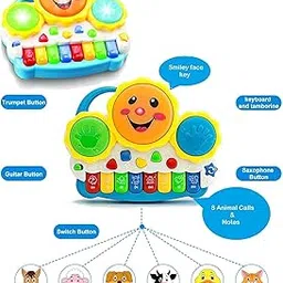 Musical Electronic Keyboard Piano Drum Musical Learning Toy Set with Music and Lights-image-57