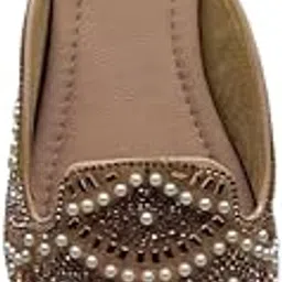 asho fashion made global ASHO Women’s Embellished Sandals | Handcrafted Ethnic Slip-On Flats with Crystal Stone Work | Stylish Footwear for Women-picture-11
