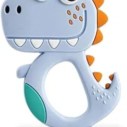 Mclear Toy for Baby Silicone Soft Teether Multiple Theme Teether Non-Toxic BPA Free Food Grade Pain Relief Soft Smooth Textured for Soothing Gums, 3+ Months Newbron Baby Infant Pack (1, Dinosaur)-picture-47