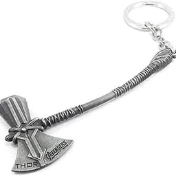 Avenger Super Hero Limited Edition Trendy Metal key chain key ring for Bike Car Home Keychain (Silver Thor Axe)-picture-13