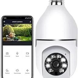 SKY HUB 1080p HD Bulb Light Wireless IP Camera, Fish Eye 360 Degree Panoramic Mini Lamp IR CCTV Home Wireless Security Camera (Camera-52)-image-34