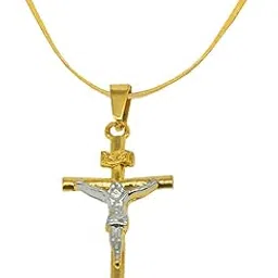 Religious Jewelry Christian Catholic Cross with Chain Gold Stainless Steel Necklace Pendant for Men and Women-image-88