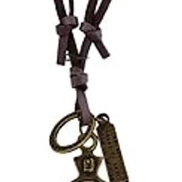 m men style Vintage Style Jesus Crucifixion Celtic Double Cross Adjustable Leather Cord Gold Brown Bronze Leather Religious Pendant for Unisex-picture-21