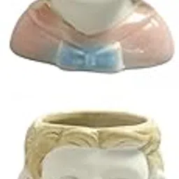 MERISHOPP 2Pcs Cute Succulent Pots Ceramic Planter Small Succulent Pot with Drainage-image-12
