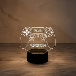 GIFTMEBAZAR Personalized Name Lamp 3D Illusion Game Controller Night Lamp Table with Warm White Light & USB Powered Gaming Room Decor Light Gift for Gamer Birthday Gift-image-56