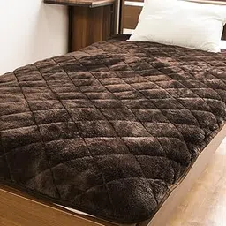 System K Bedding Pad, Fluffy and Smooth Bedding, Advanced Flannel Fabric, Extremely Comfortable Sleep, Antibacterial, Odor Resistant, Comfortable Sleep, Can Be Used All Year, Washable, King, Dark-image-2