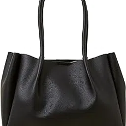 accessorize London Women's Black Soft Shoulder Bag | hand bags for women office use |Tote bag Bag for stylish ladies|Shoulder bag for woman,work-picture-33