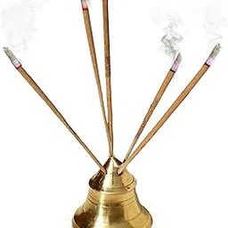 Pure Source India Pure Brass Incense Stick Holder 5 Holes, Brass Agarbatti Stand, Perfect for Housewarming, Pooja in Office and Diwali Puja image 1