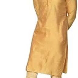 kisah Men's Kurta Churidar Set, Mustard Silk Blend, Woven Design Long Sleeves Regular Fit Mandarin Collar-picture-13