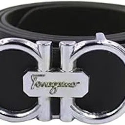 niddleman Trendy Men Artificial Leather Belt, Boys Belt for Casual or Formal -Classic Designs for Work & Business Casual (Black) |38| (ND4829_P1__AB SILVER BLACK_38)-picture-31