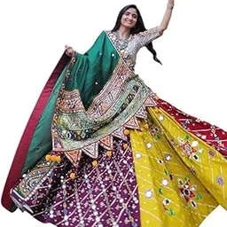 Women's Heavy Real Mirror Work Ghagra Choli For Navratri-picture-49