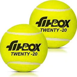 FitBox Sports Blend Twenty20 Ball (Pack of 2) Tennis Ball, Cricket Ball for Street Match Cricket Ball Tennis & Lawn Cricket, Yellow-picture-31