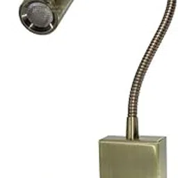 Mufasa 3 Watts Antique Brass Finish LED Bedside Wall Light Surface Mounted Spotlight Reading Light Night Lamp Long Arm 28Cm Gooseneck (Pack of 1) (Warm White) image 1