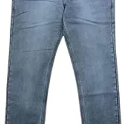 Men's Classic Fit Straight Leg Jeans, Light Blue Wash Denim, 5-Pocket Style-image-48